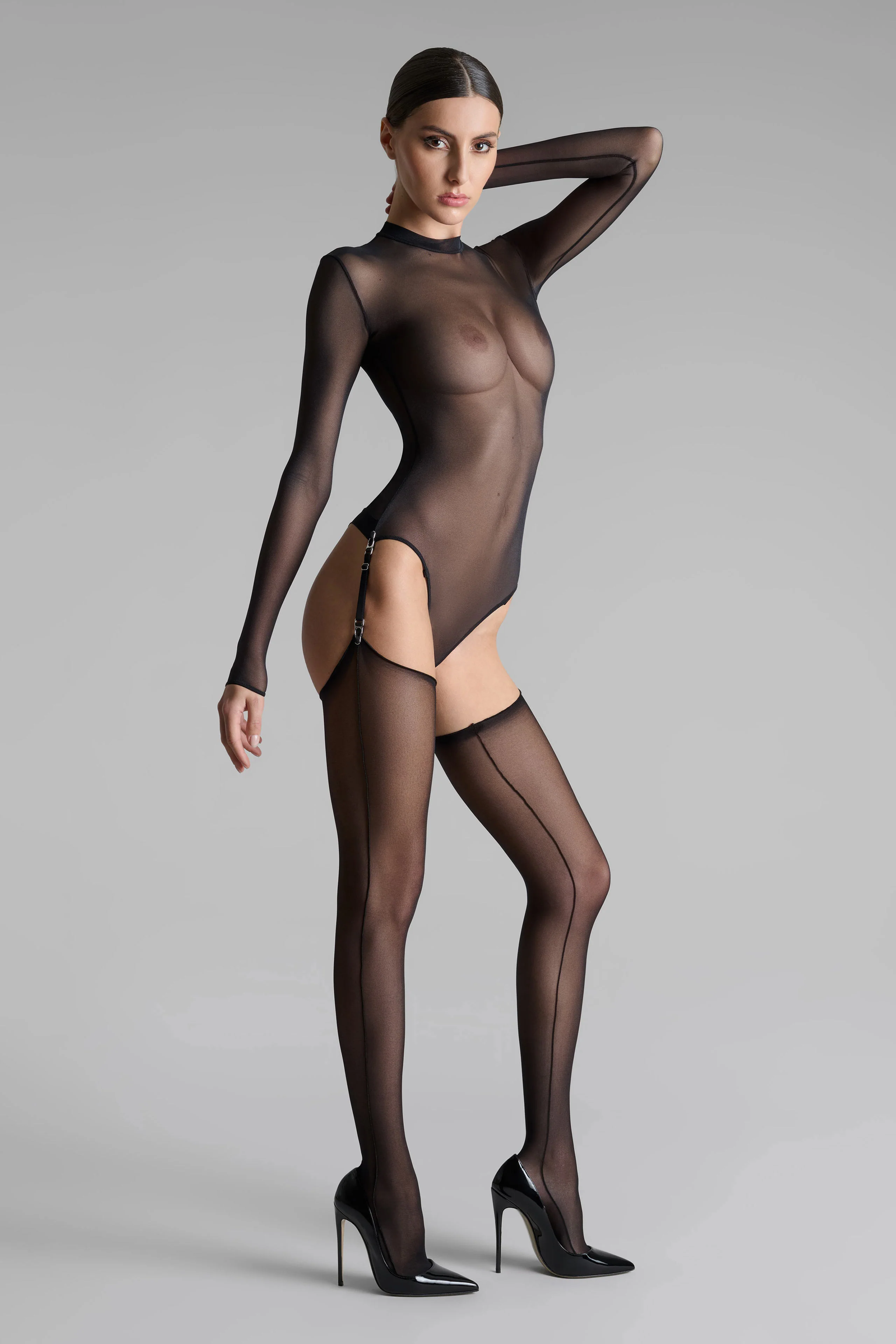 Double seamed cut and curled stockings - 20D - LEGWEAR - Image 5