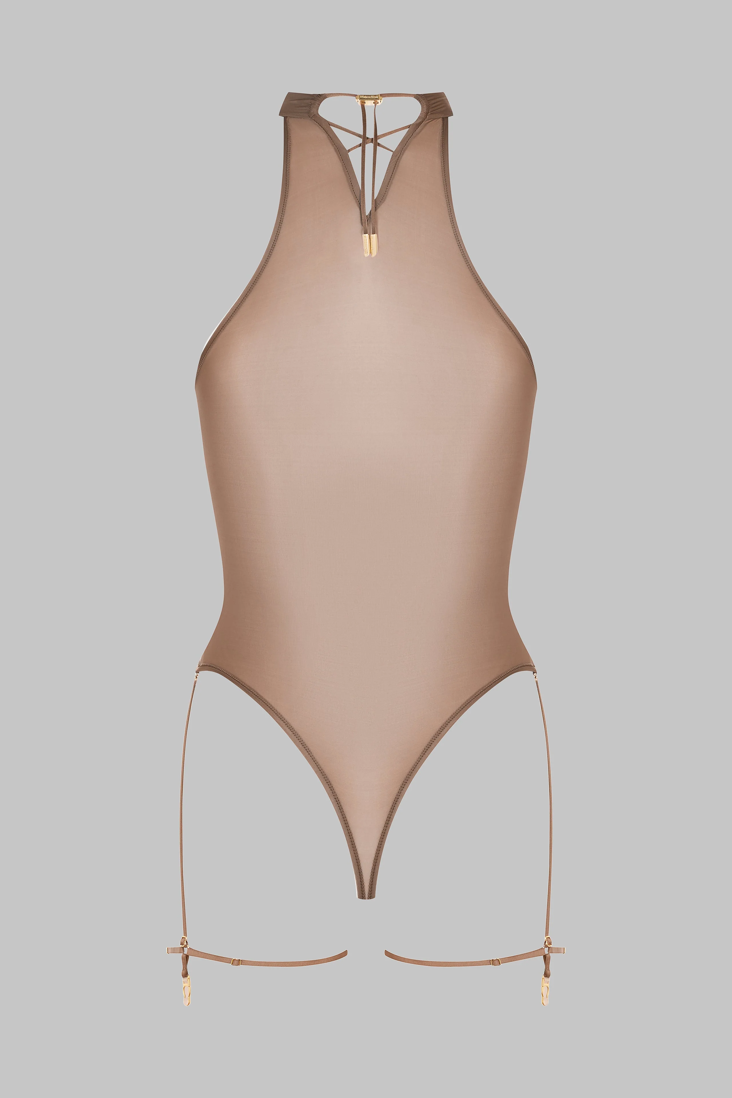 Halter Neck Thong Bodysuit - French Kiss Light - Image 3