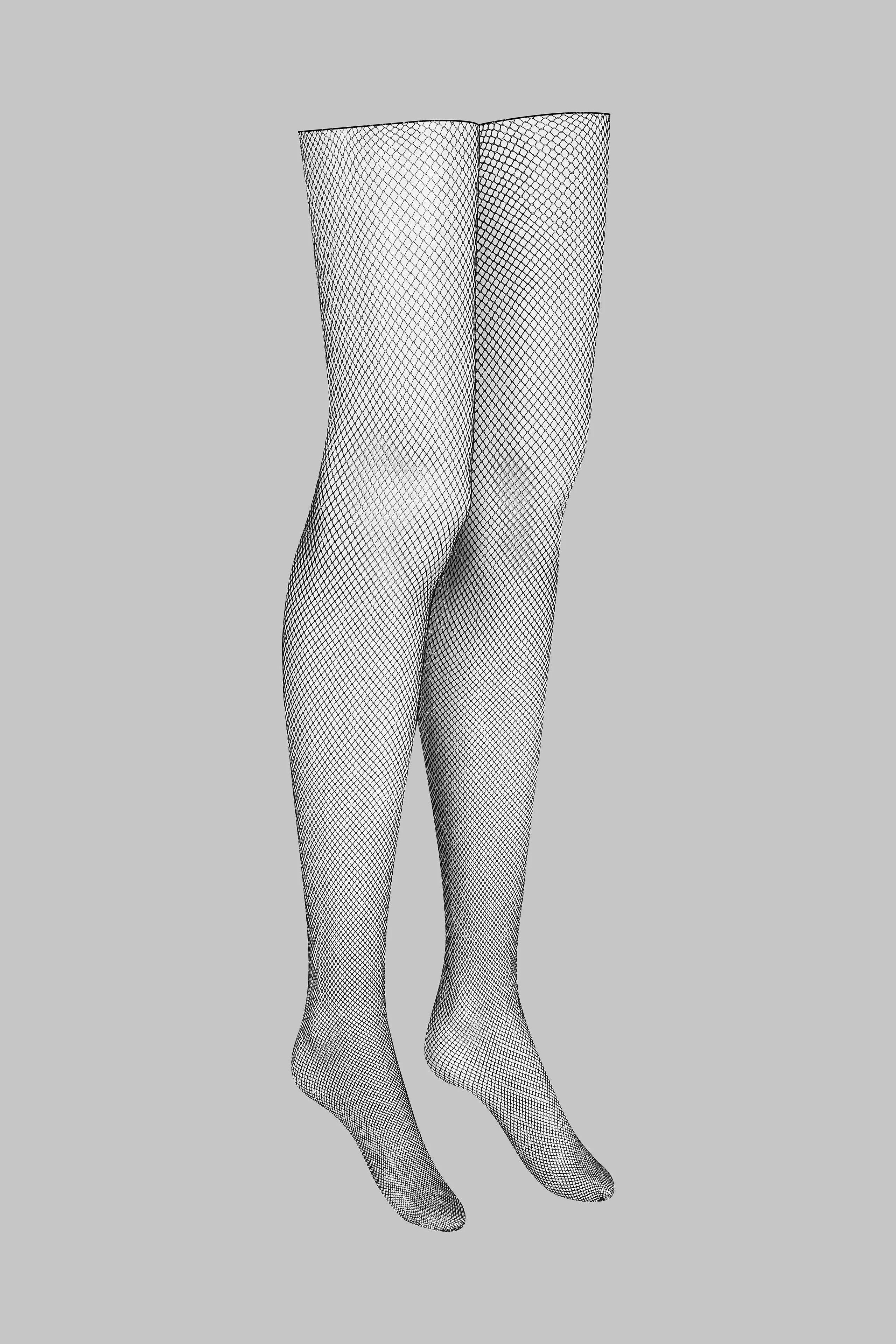 Lurex fishnet cut and curled stockings - LEGWEAR - Image 3