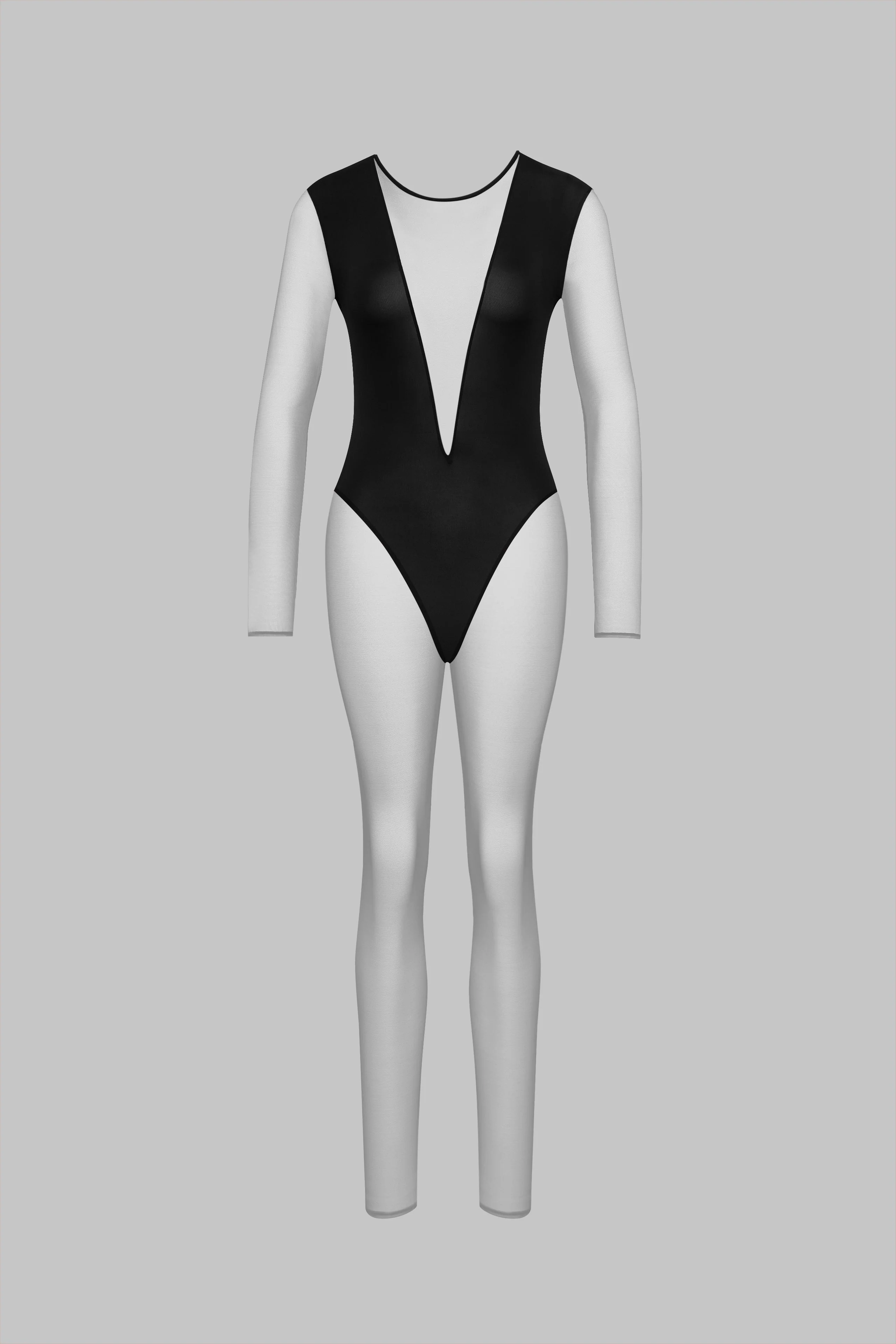 V-Neck Long Sleeve Catsuit - Pure Tentation - Image 2