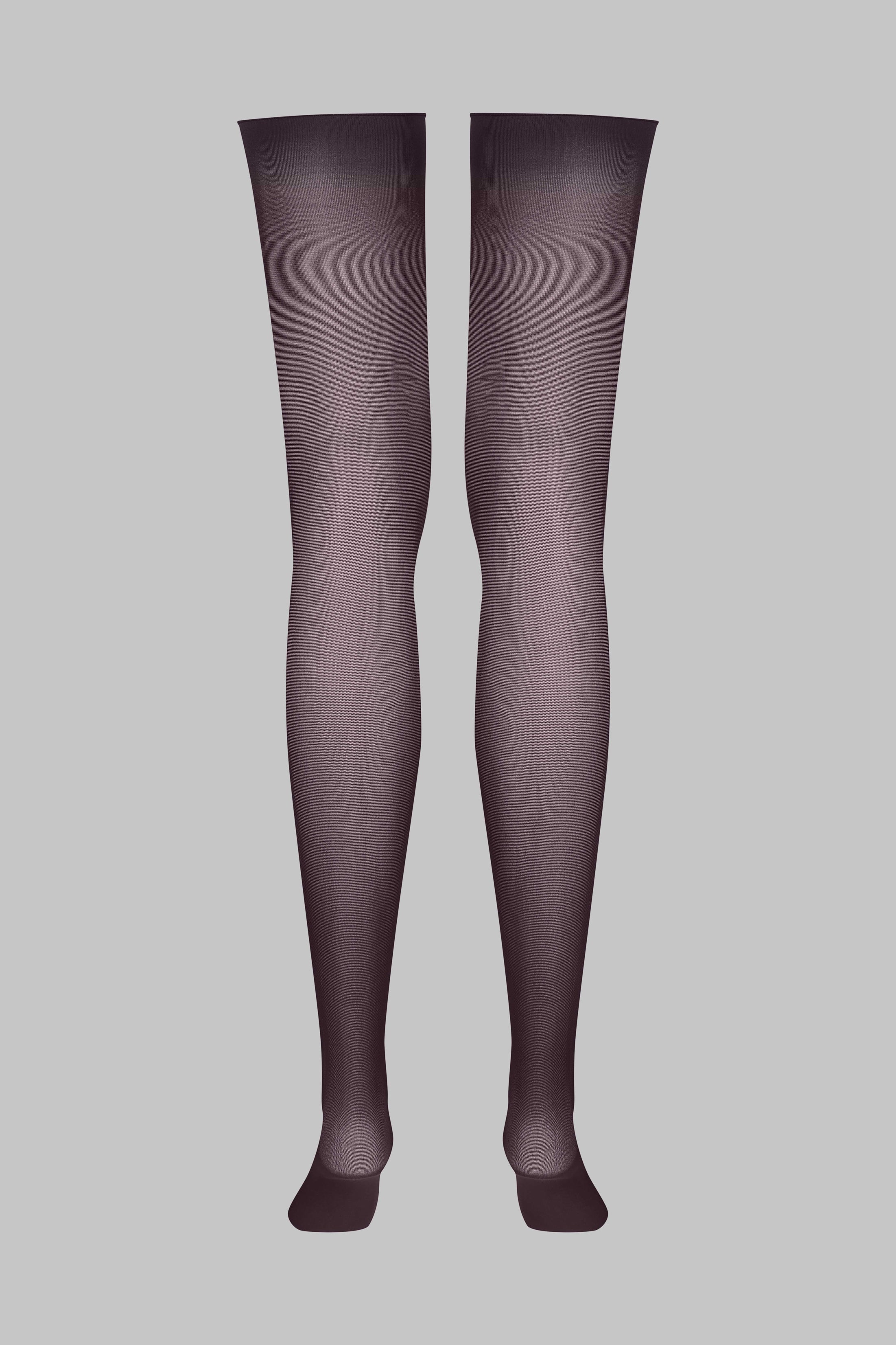 Cut and Curled Stockings 40D - Brown - LEGWEAR - Image 3